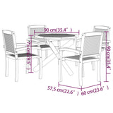 5 Piece Garden Dining Set Solid Wood Teak