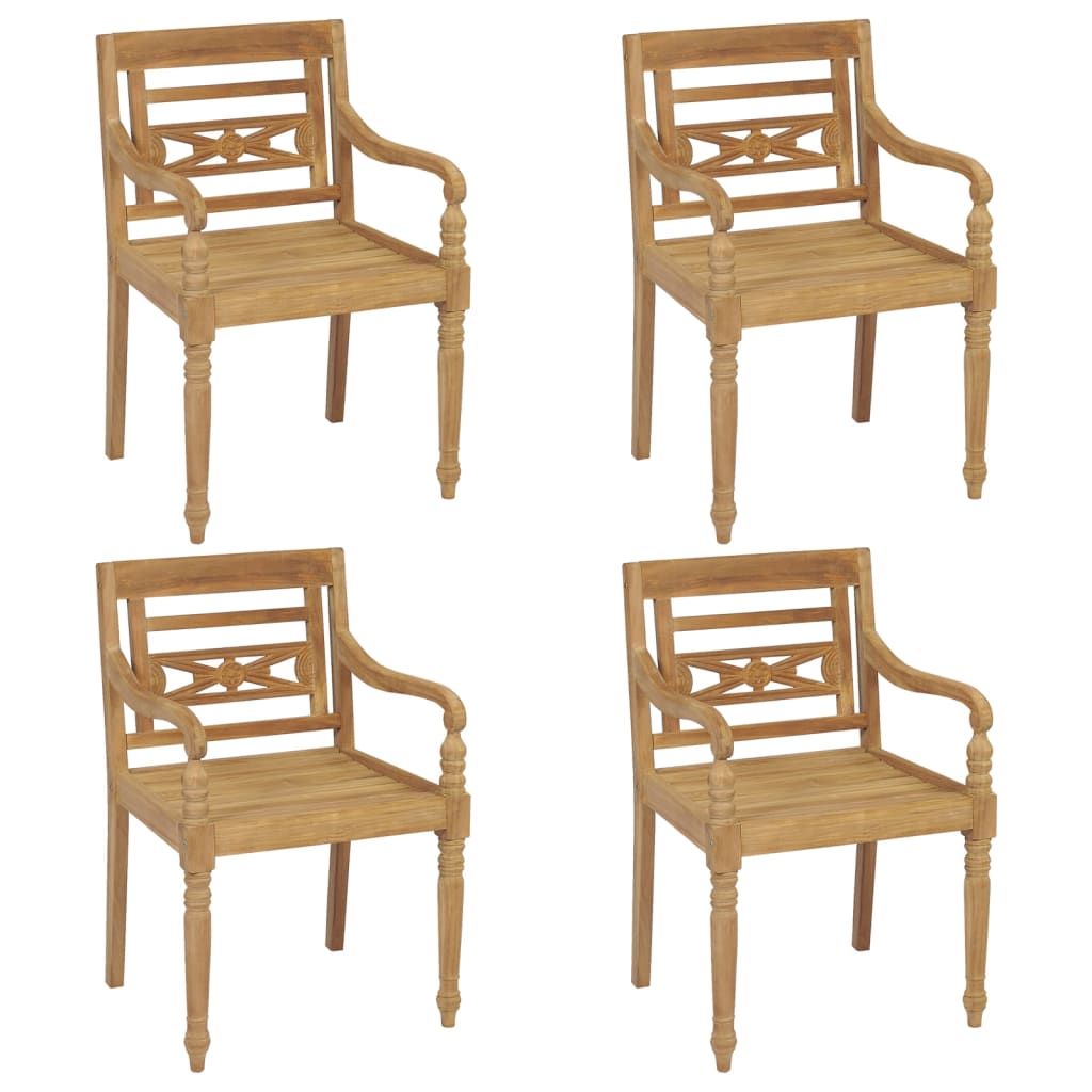 Batavia Chairs 4 pcs Solid Teak Wood