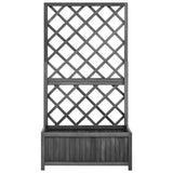 Garden Trellis Planter Black 70x30x135 cm Solid Firwood