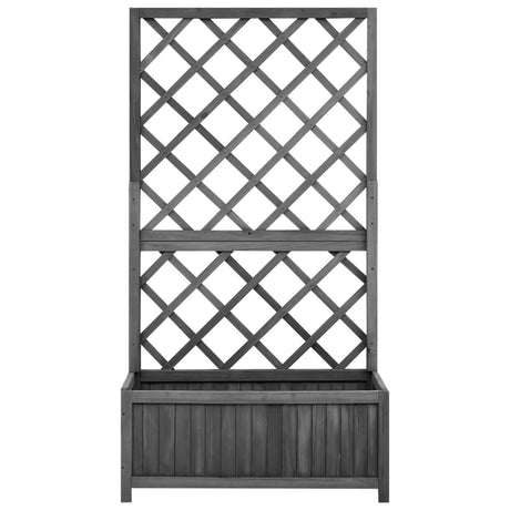 Garden Trellis Planter Black 70x30x135 cm Solid Firwood
