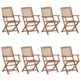 Folding Outdoor Chairs 8 pcs Solid Acacia Wood