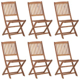 Folding Outdoor Chairs 6 pcs Solid Acacia Wood