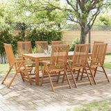 Folding Garden Chairs 8 pcs Solid Acacia Wood
