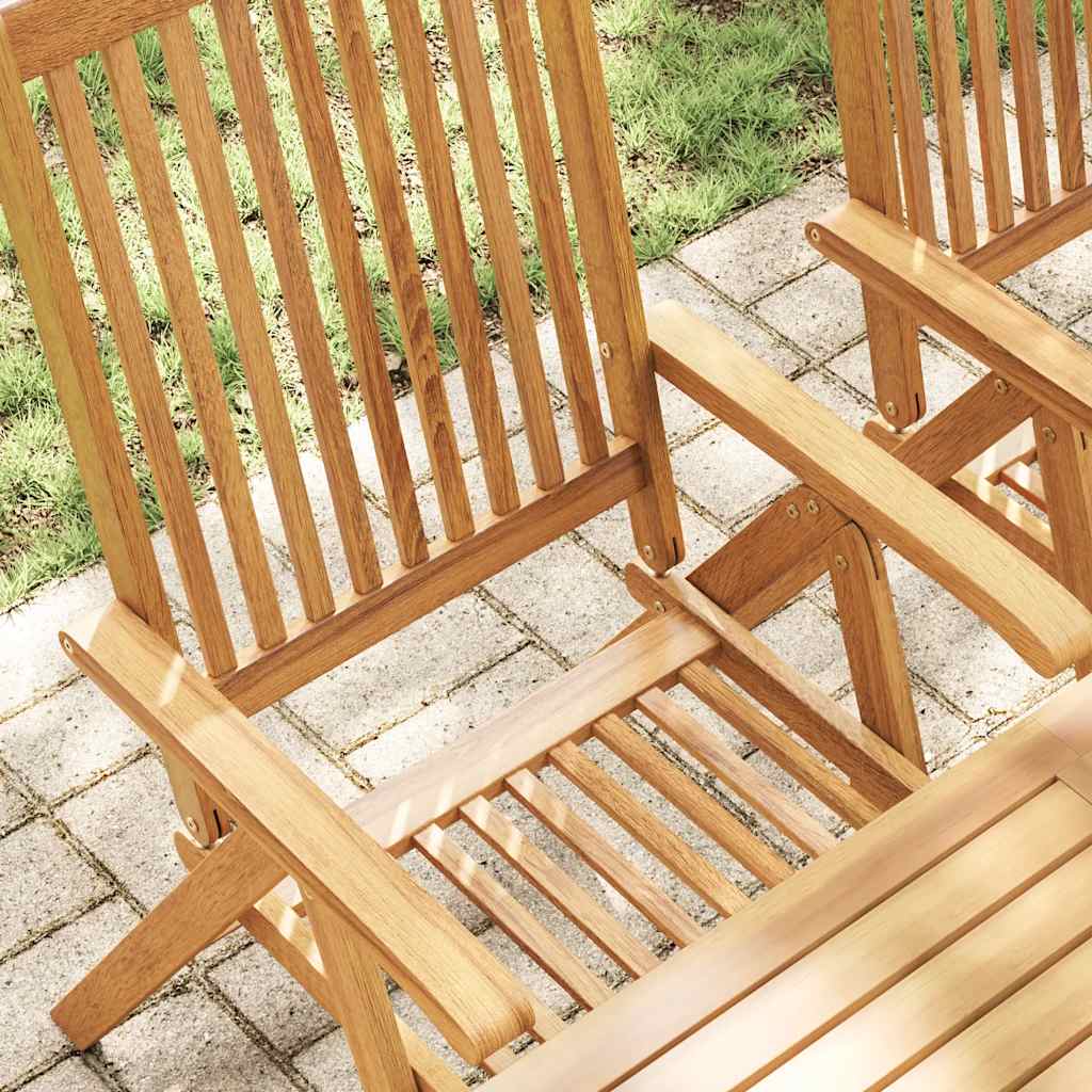 Folding Garden Chairs 8 pcs Solid Acacia Wood