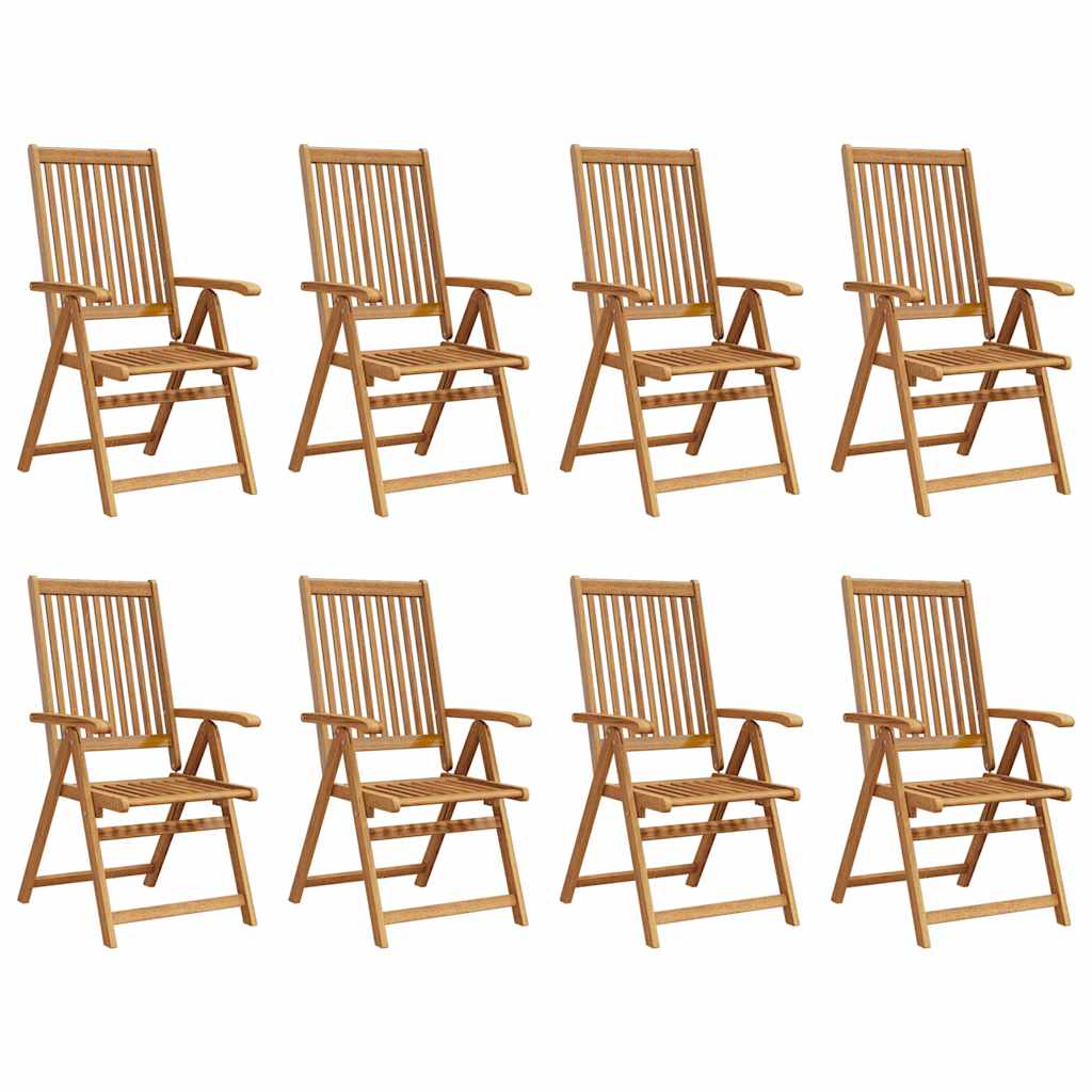 Folding Garden Chairs 8 pcs Solid Acacia Wood