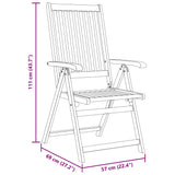 Folding Garden Chairs 8 pcs Solid Acacia Wood
