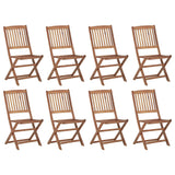 Folding Outdoor Chairs 8 pcs Solid Acacia Wood