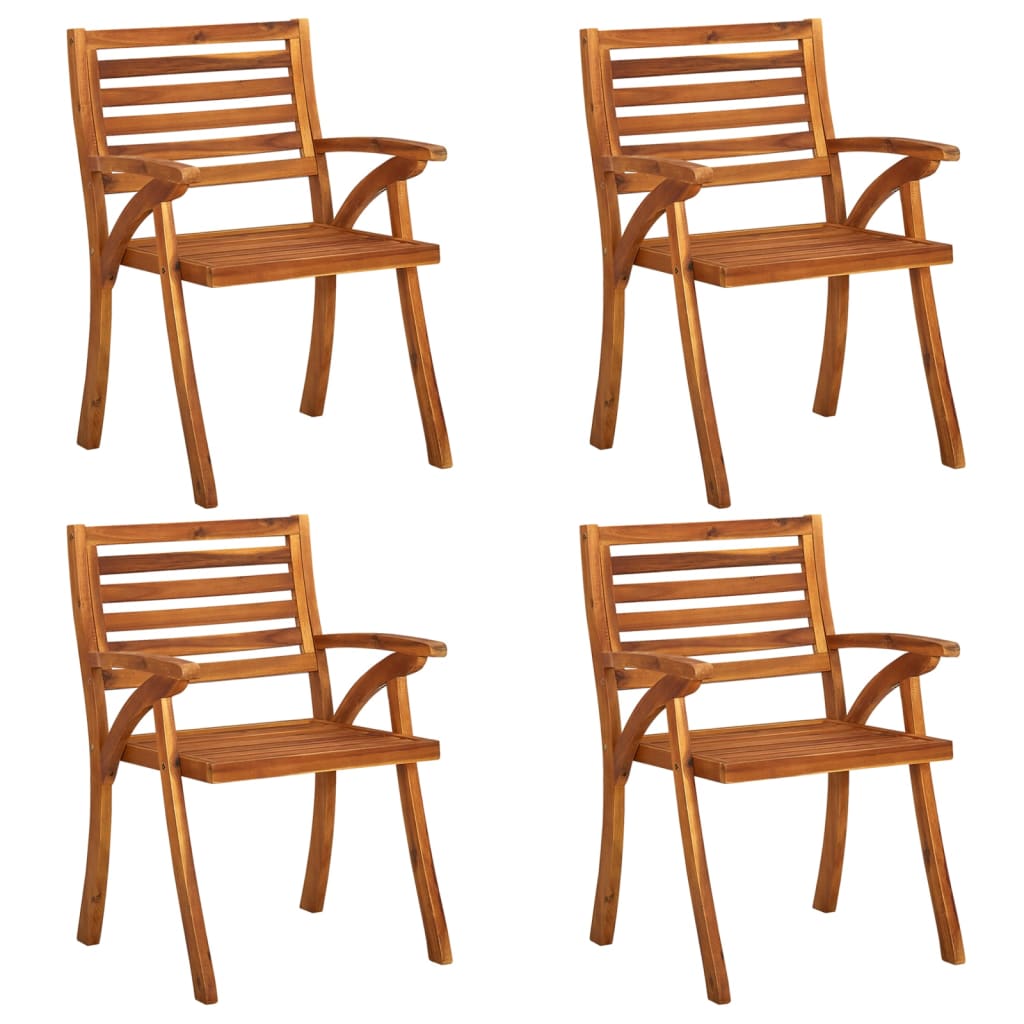 Garden Chairs 4 pcs Solid Acacia Wood