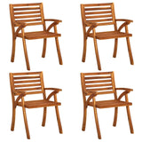 Garden Chairs 4 pcs Solid Acacia Wood