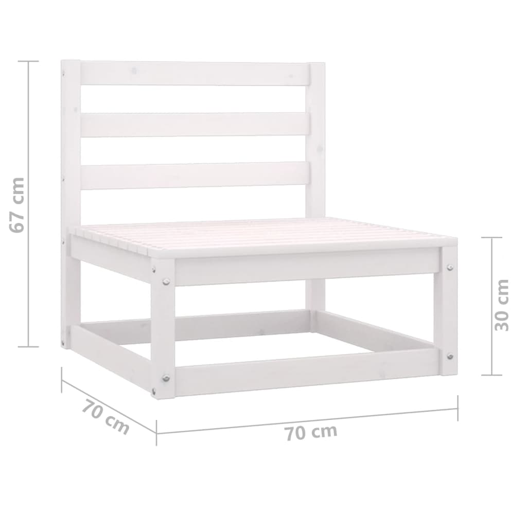 Garden 2-Seater Sofa White Solid Pinewood