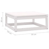 3 Piece Garden Lounge Set White Solid Pinewood