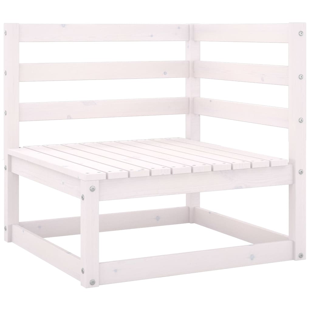 Garden 2-Seater Sofa White Solid Pinewood