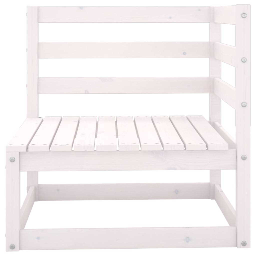 Garden 2-Seater Sofa White Solid Pinewood