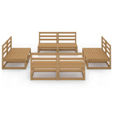 8 Piece Garden Lounge Set Honey Brown Solid Pinewood