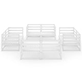 8 Piece Garden Lounge Set White Solid Pinewood