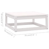 4 Piece Garden Lounge Set White Solid Wood Pine