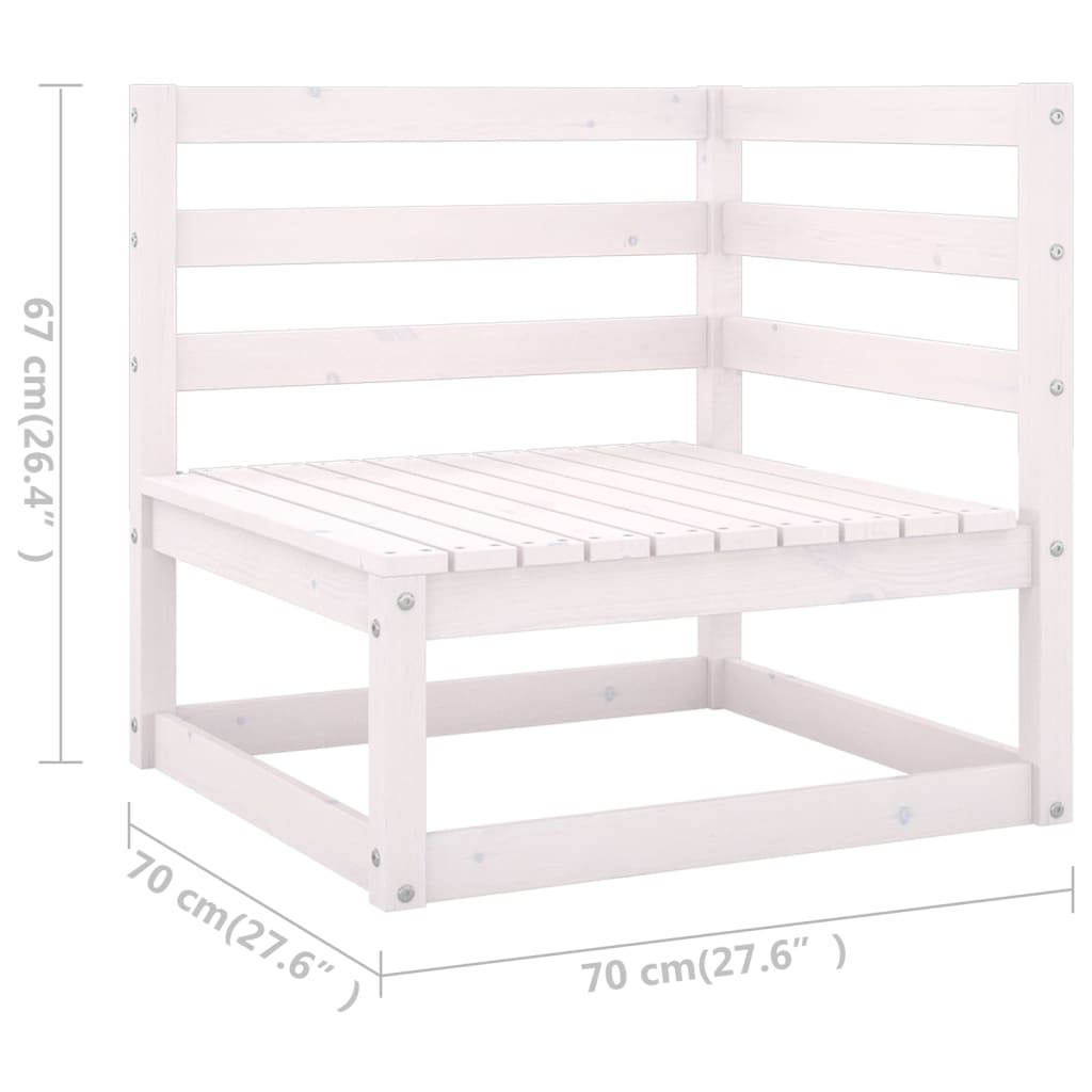 Garden 3-Seater Sofa White Solid Pinewood