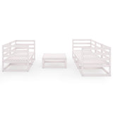 6 Piece Garden Lounge Set White Solid Wood Pine