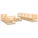 8 Piece Garden Lounge Set Solid Wood Pine