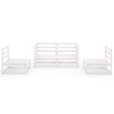4 Piece Garden Lounge Set White Solid Wood Pine