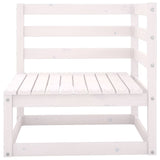 4 Piece Garden Lounge Set White Solid Wood Pine