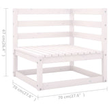 4 Piece Garden Lounge Set White Solid Wood Pine