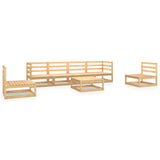 7 Piece Garden Lounge Set Solid Wood Pine