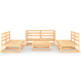 7 Piece Garden Lounge Set Solid Pinewood