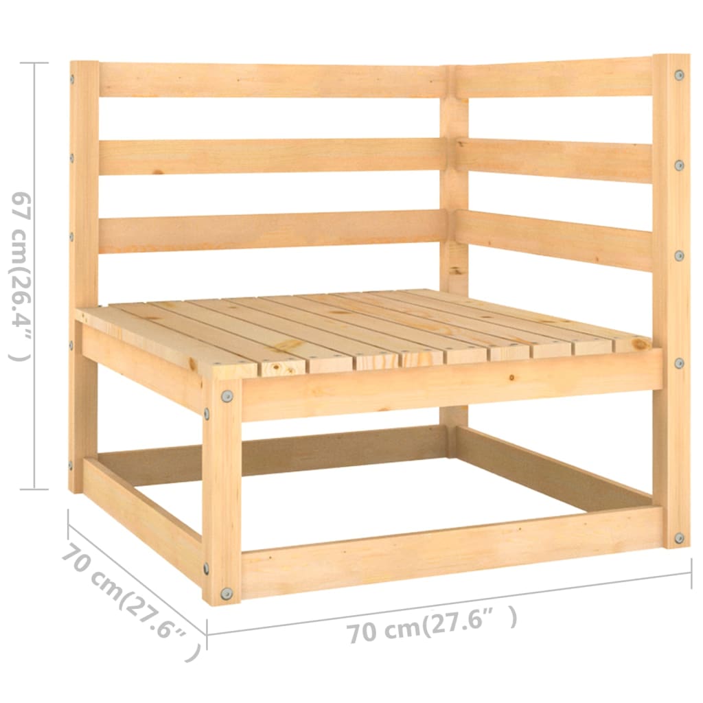 7 Piece Garden Lounge Set Solid Pinewood