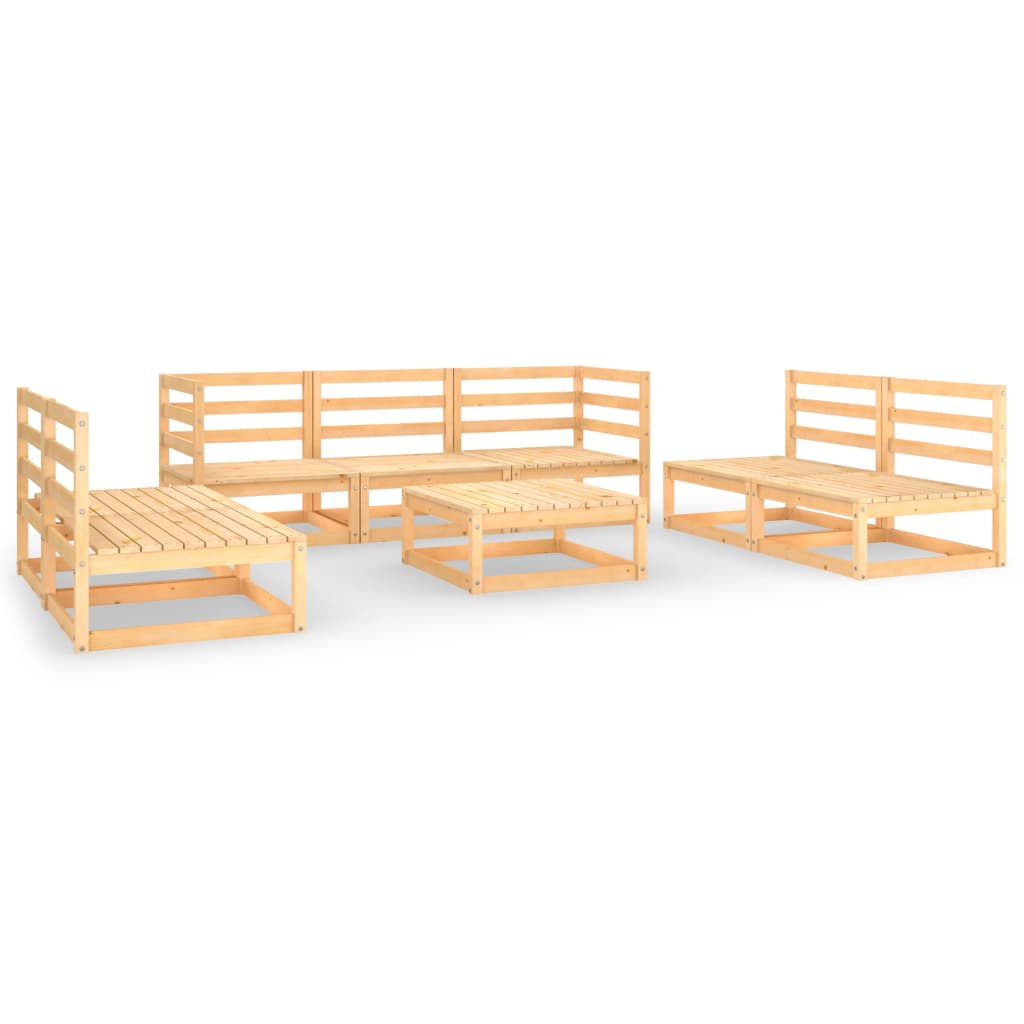 8 Piece Garden Lounge Set Solid Pinewood