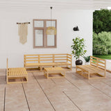 8 Piece Garden Lounge Set Solid Pinewood