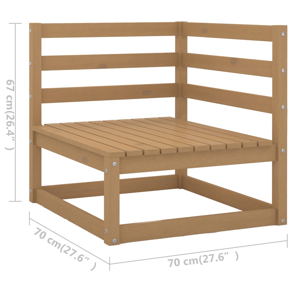4 Piece Garden Lounge Set Honey Brown Solid Wood Pine
