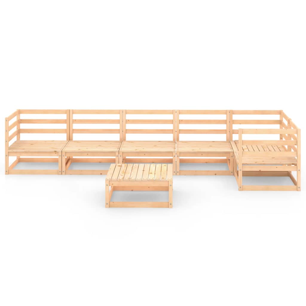 7 Piece Garden Lounge Set Solid Wood Pine