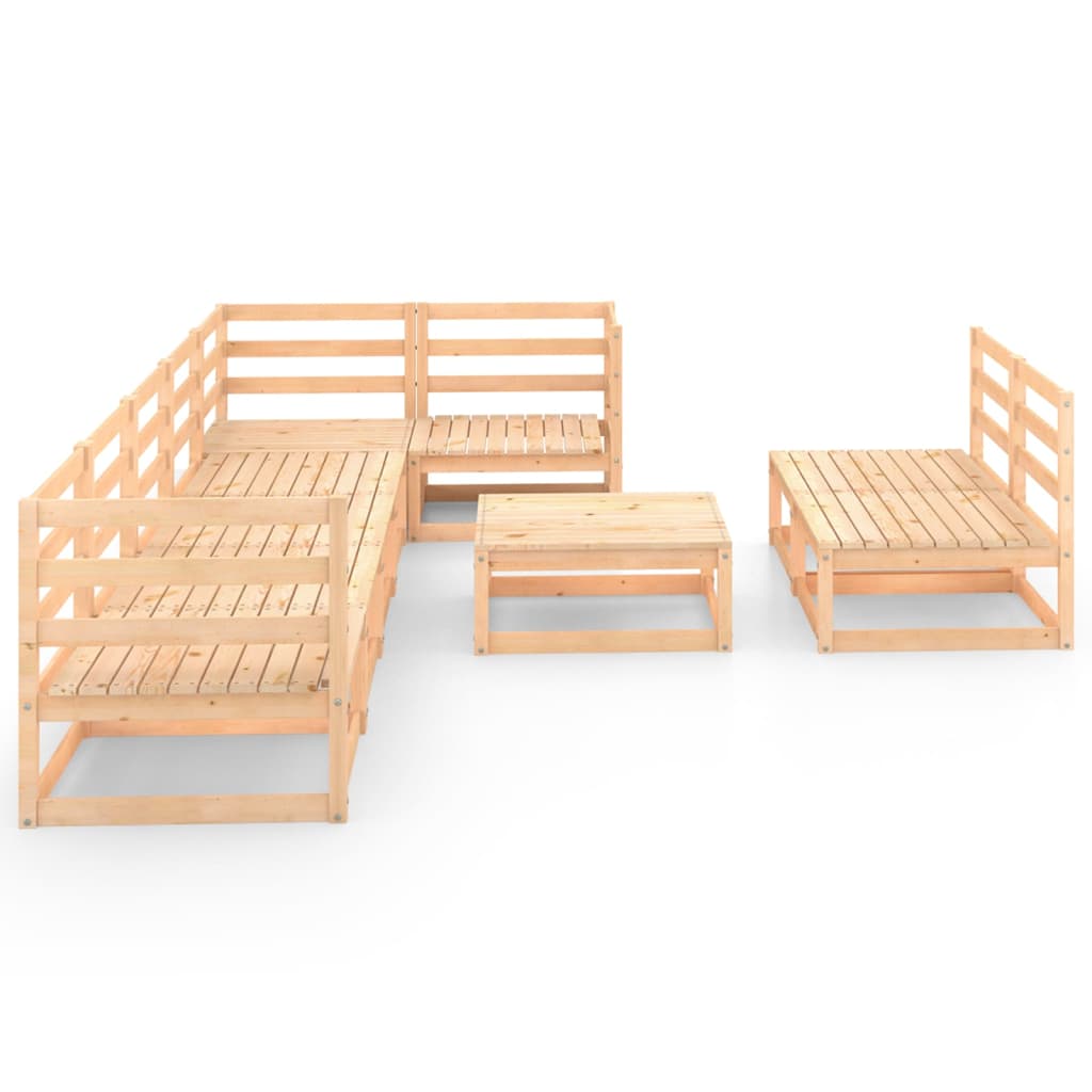 9 Piece Garden Lounge Set Solid Pinewood