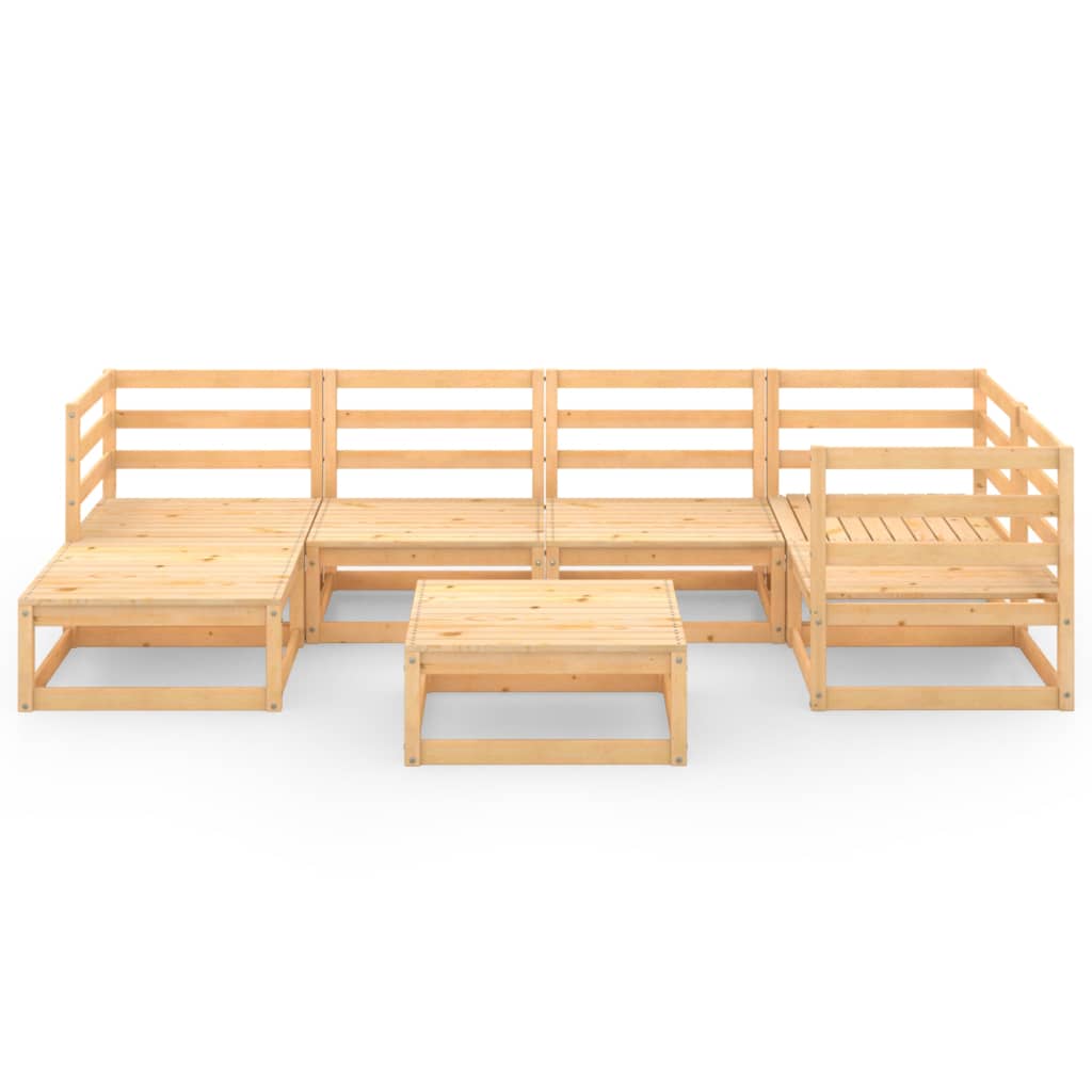 7 Piece Garden Lounge Set Solid Wood Pine