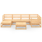 7 Piece Garden Lounge Set Solid Wood Pine