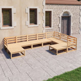 9 Piece Garden Lounge Set Solid Pinewood