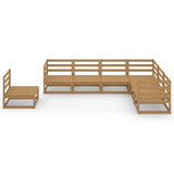 7 Piece Garden Lounge Set Honey Brown Solid Pinewood