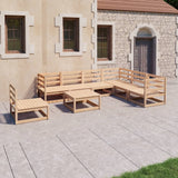 8 Piece Garden Lounge Set Solid Pinewood