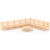 9 Piece Garden Lounge Set Solid Wood Pine