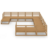 12 Piece Garden Lounge Set Solid Pinewood