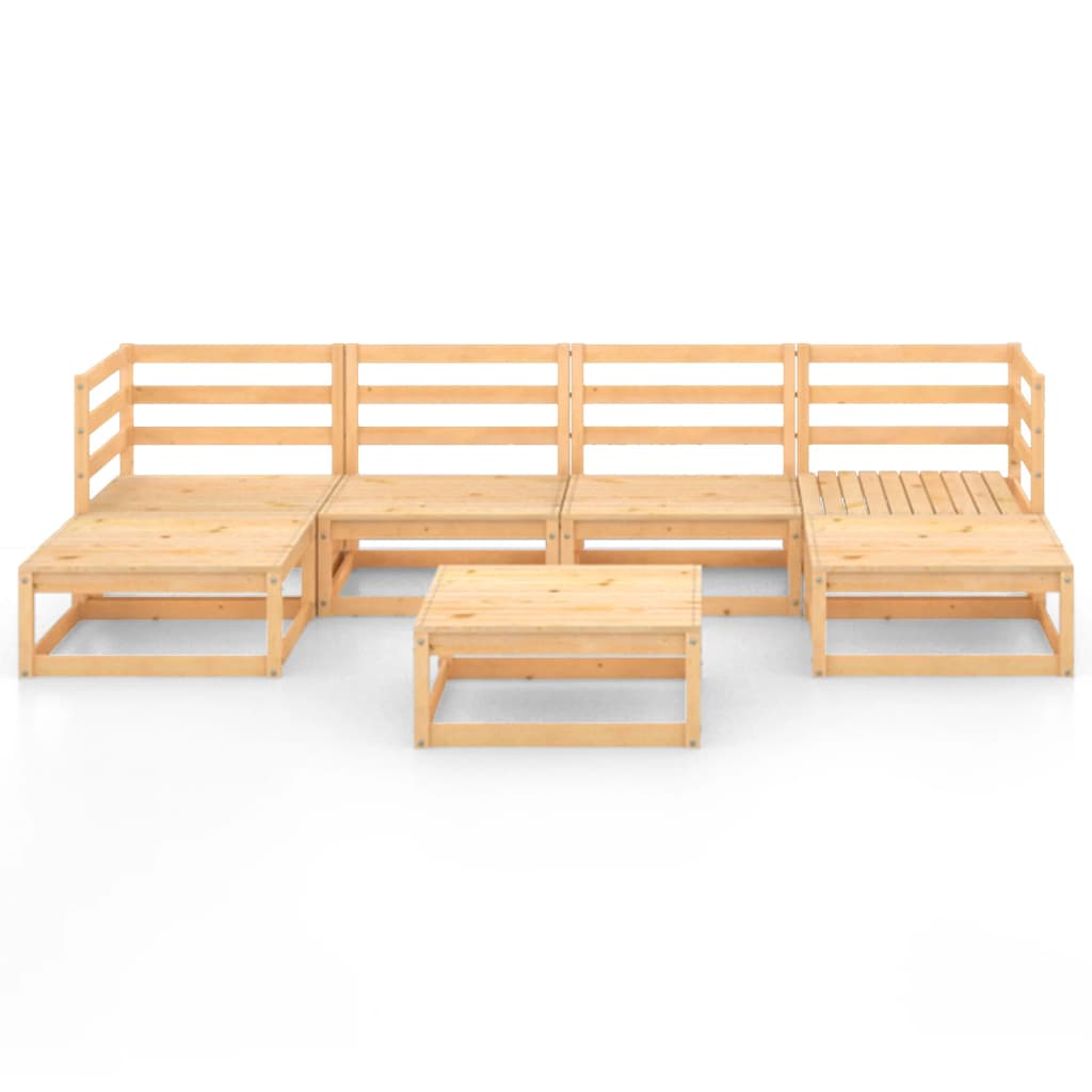 7 Piece Garden Lounge Set Solid Wood Pine