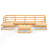 7 Piece Garden Lounge Set Solid Wood Pine