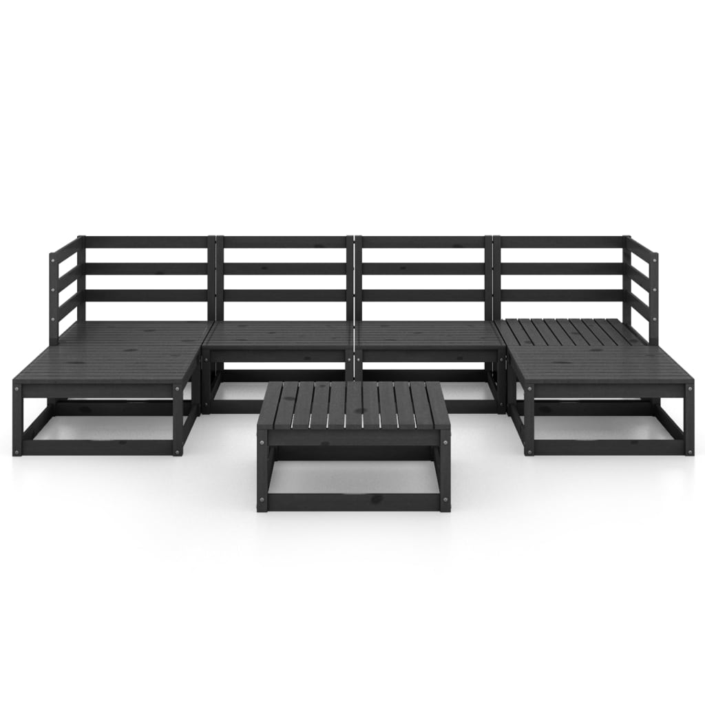 7 Piece Garden Lounge Set Solid Pinewood