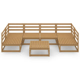 7 Piece Garden Lounge Set Solid Pinewood
