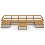 8 Piece Garden Lounge Set Solid Wood Pine