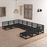 9 Piece Garden Lounge Set Solid Pinewood