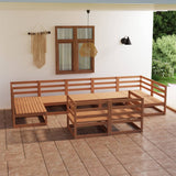 9 Piece Garden Lounge Set Solid Pinewood