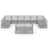 12 Piece Garden Lounge Set Solid Pinewood