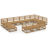 13 Piece Garden Lounge Set Solid Pinewood